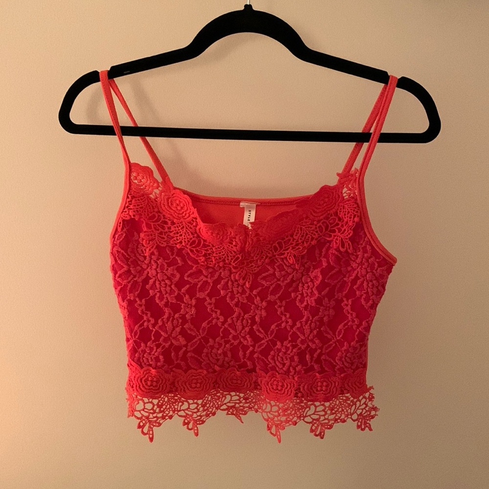 Pink laced cami- small